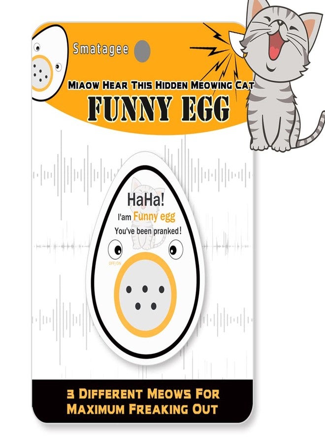 Smatagee Funny Egg Meowing Cat Hidden Annoying Prank Joke Gag Sound,Mini Hidden Prank Noise Maker for Adults,April Fool's Day Practical Joke,Gag Gifts,Small Size Prank at Home,Office - Image 1